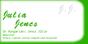 julia jencs business card